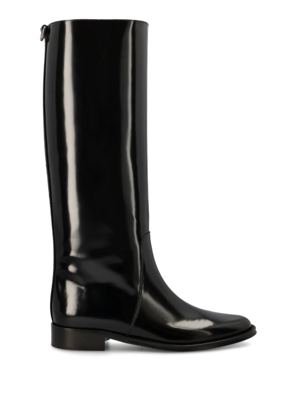 Saint Laurent Hunt Round Toe Boots 36.5 D-ring tab Riding black Quiet Luxury